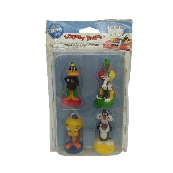 Vtg 4 Piece Looney Tunes Candles Cake Decorations Daffy Bugs Tweety & Sylvester - Picture 1 of 5